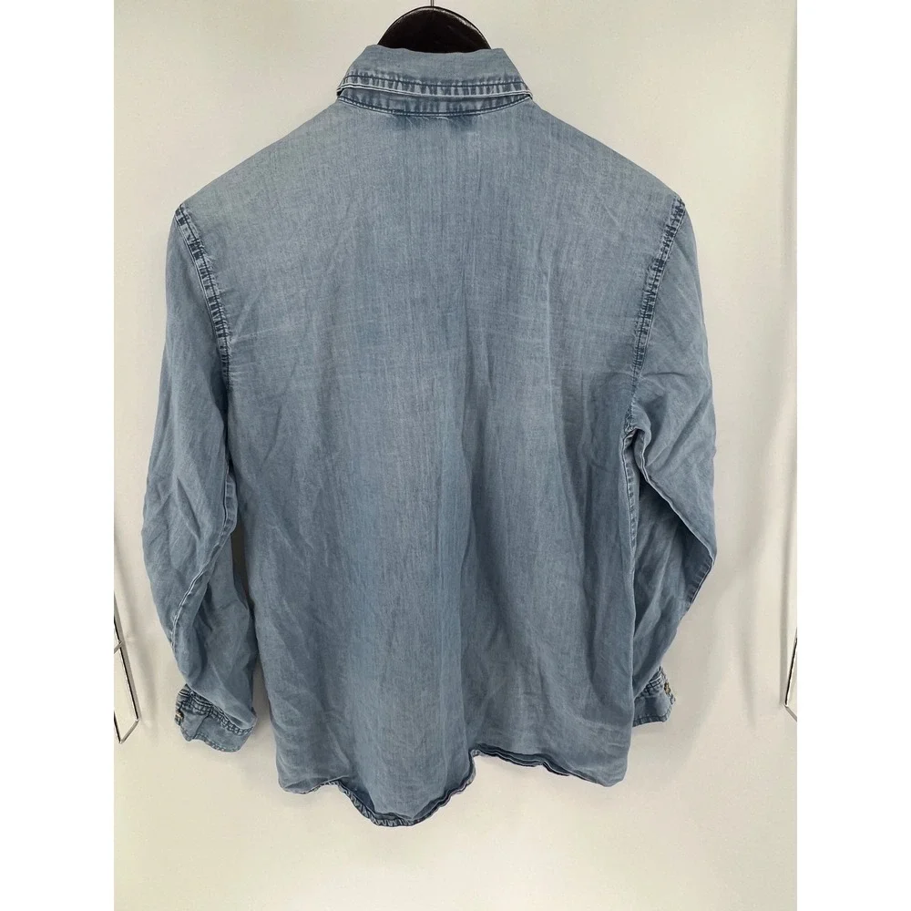 MICHAEL Michael Kors Womens Denim Shirt Blue Long Sleeve Button Up Size S - Picture 4 of 4